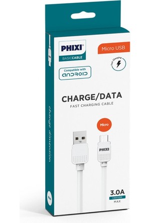 Phixi CB410M Basic 100 cm Micro USB Şarj ve Data Kablosu 