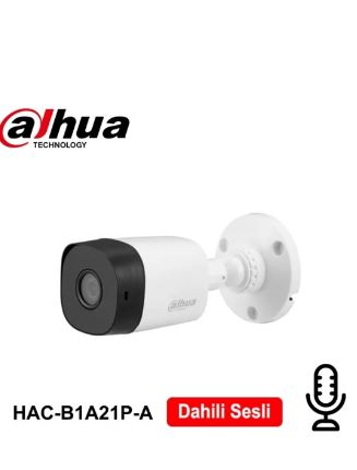 Dahua HAC-B1A21P-A 2MP HDCVI 3.6mm Sesli Bullet Kamera(20Mt