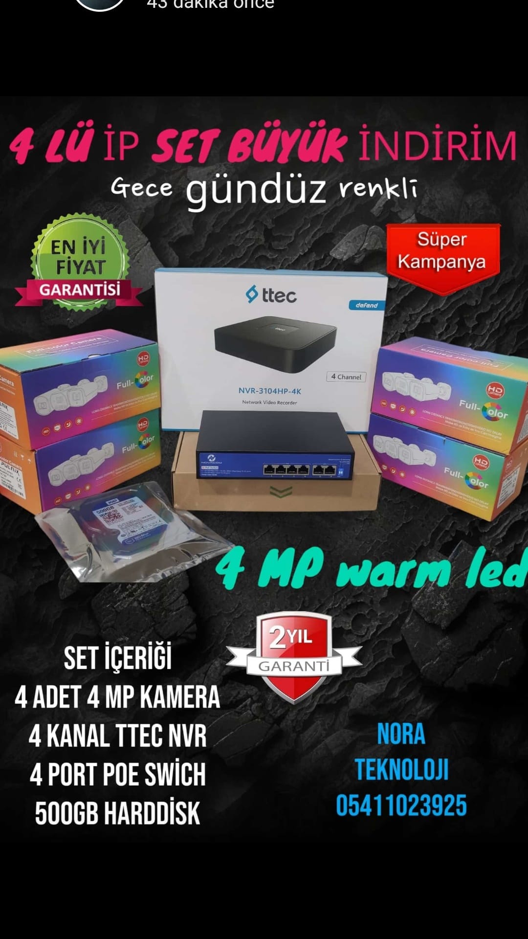 TTEC 4 LÜ KAMERA SET İP