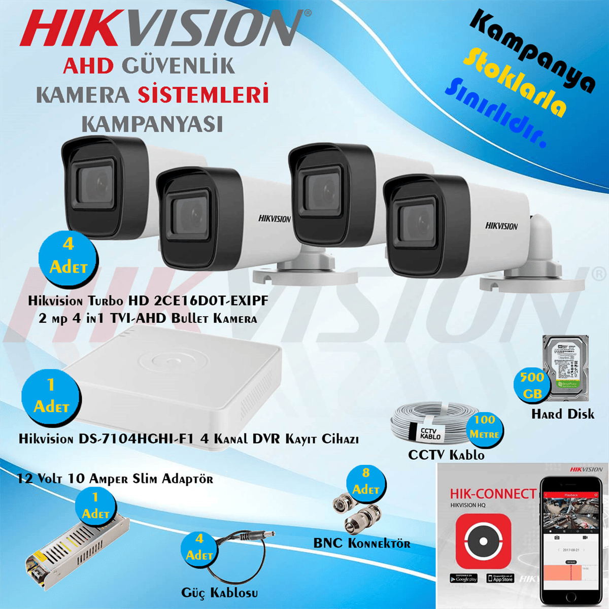 Hikvision 4 lü full set