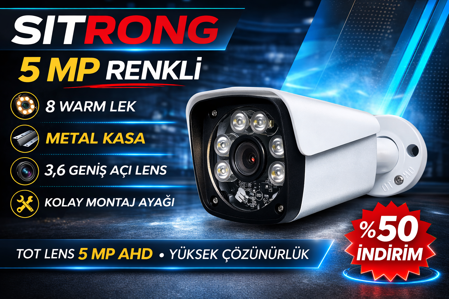5 MP AHD RENKLİ METAL KASA